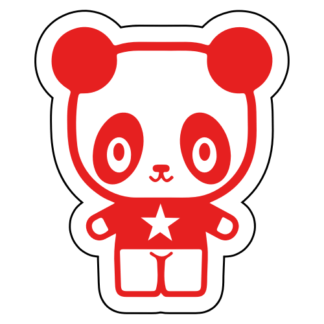 Young Star Panda Sticker (Red)